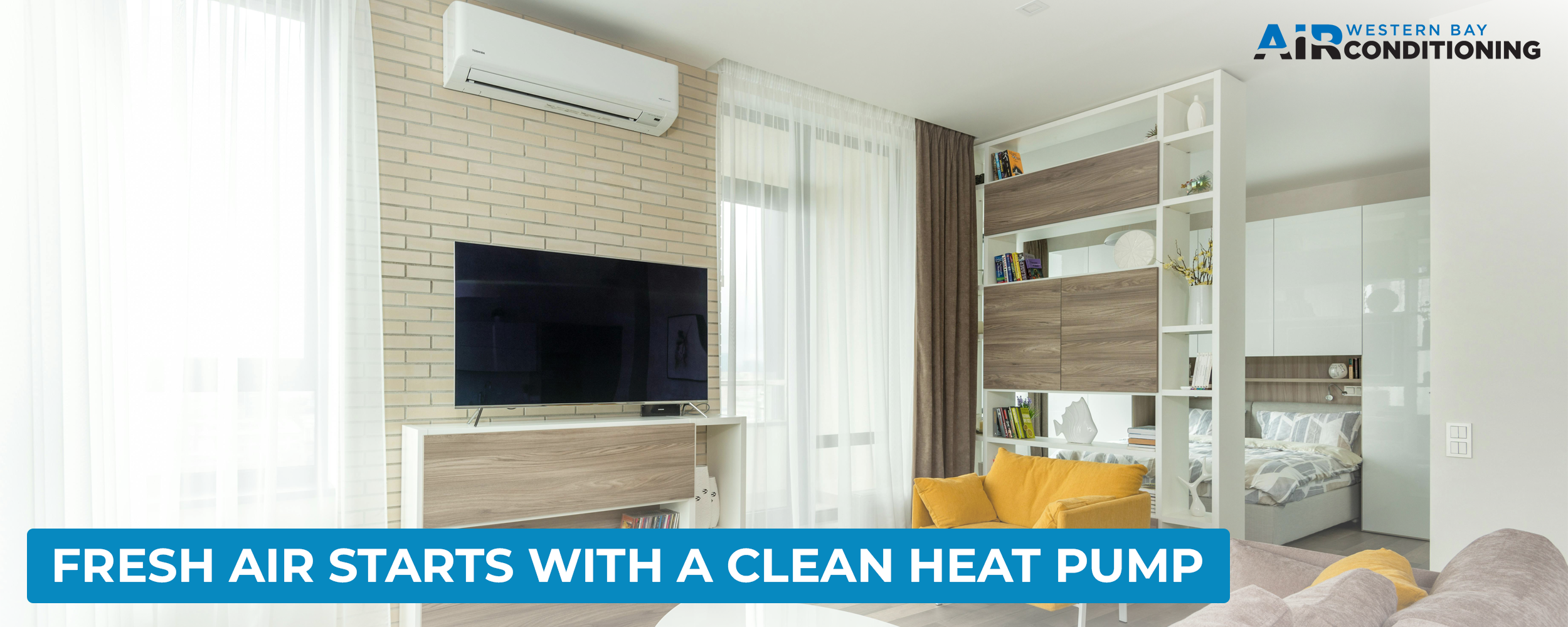 Clean heat pump promoting fresh air in a modern home environment, emphasizing energy efficiency and comfort.

